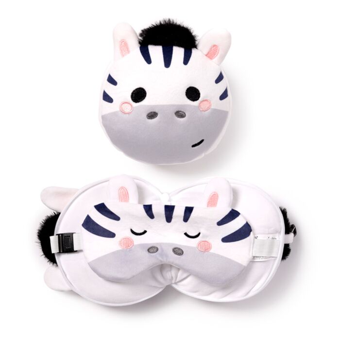 Adoramals Bali The Zebra Travel Pillow & Eye Mask
