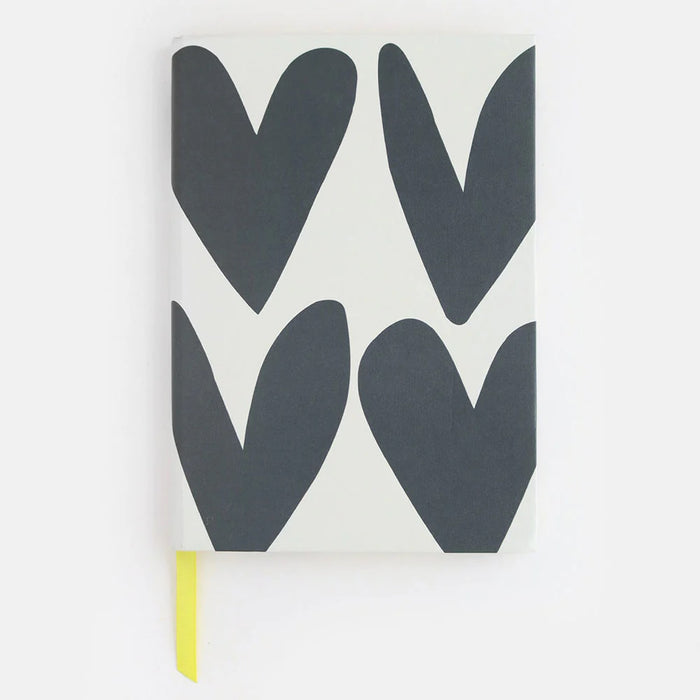 Caroline Gardner Hearts Notebooks - Various Designs Charcoal Hearts Hardcover