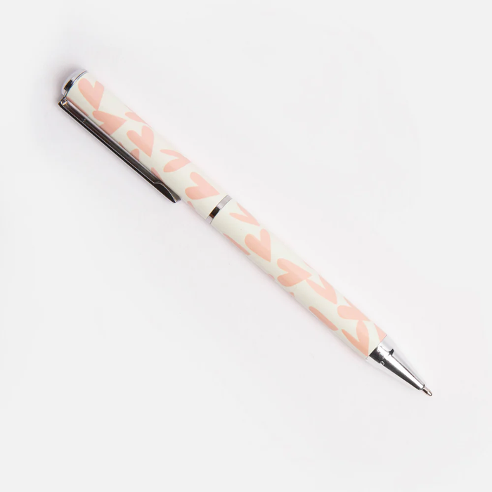 Caroline Gardner Boxed Pen - Coral Hearts