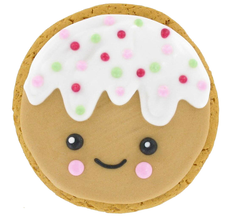 Iced Christmas Pudding Gingerbread Biscuit