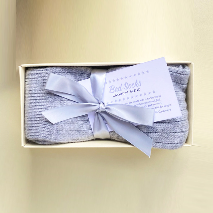 Mum-To-Be Cashmere & Merino Bed Socks - Grey or Pink