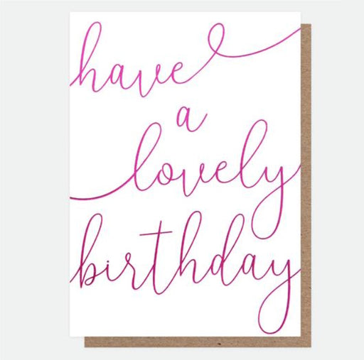 Have A Lovely Birthday Swirly Pink Card