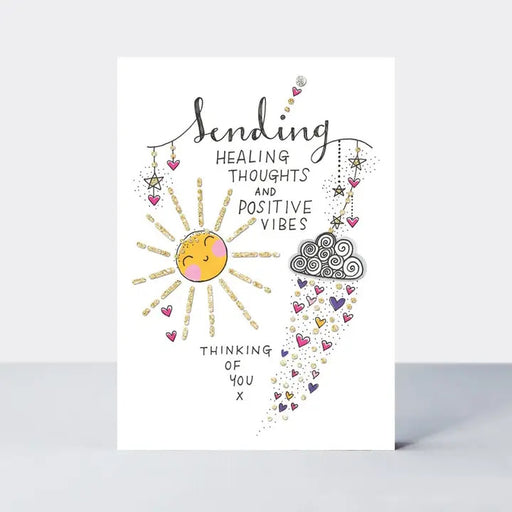Healing Thoughts And Positive Vibes Card