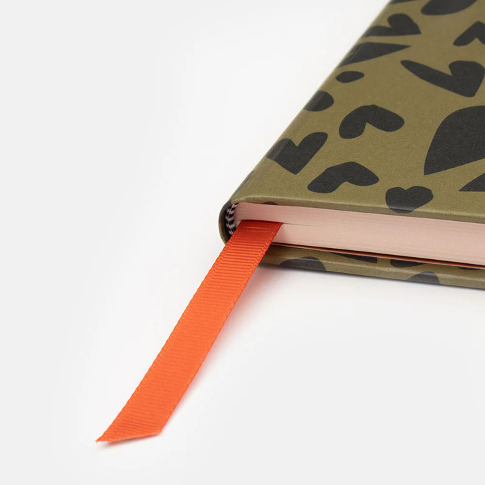 Caroline Gardner Khaki & Black Hearts Notebook