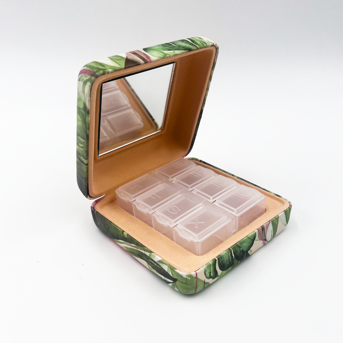 Botanical Palm Blue Pill Box