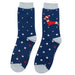 Navy Christmas Sausage Dog Socks