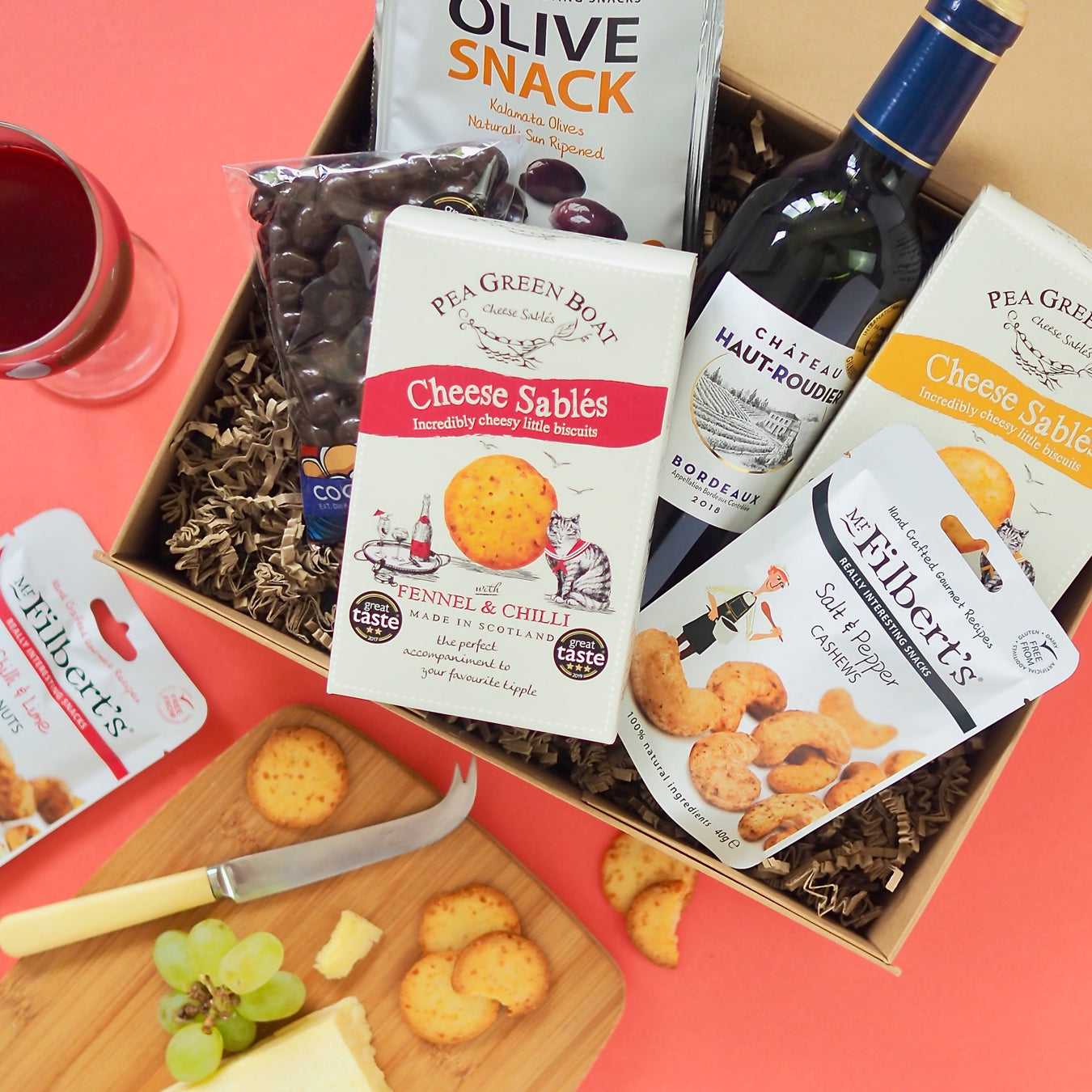 Corporate Gifting Wine Nibbles Hamper Gift Box