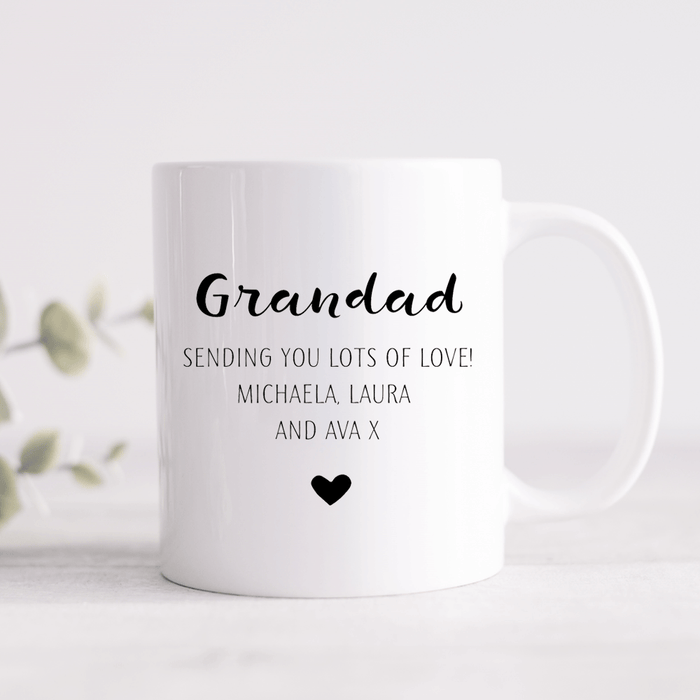 Black & White Heart Mug With Personalised Message