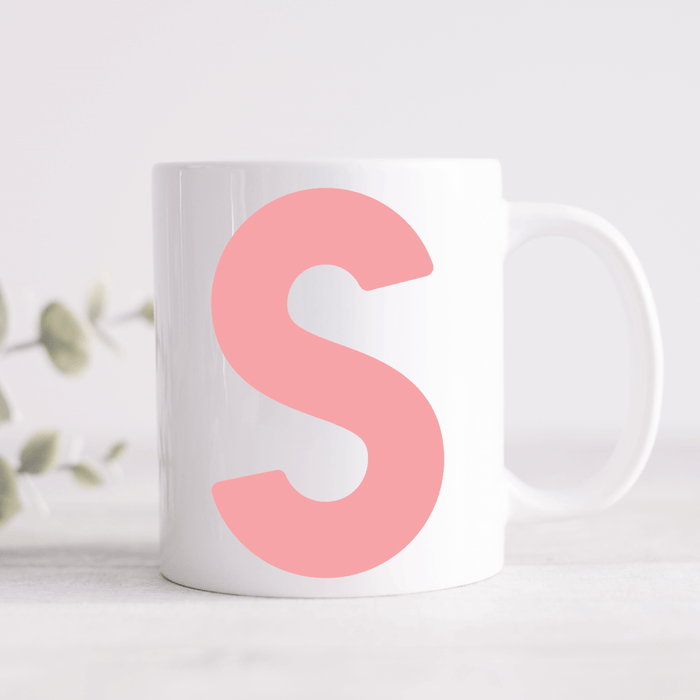 Bold Initial Mug (Personalised Message Optional - Various Colours)