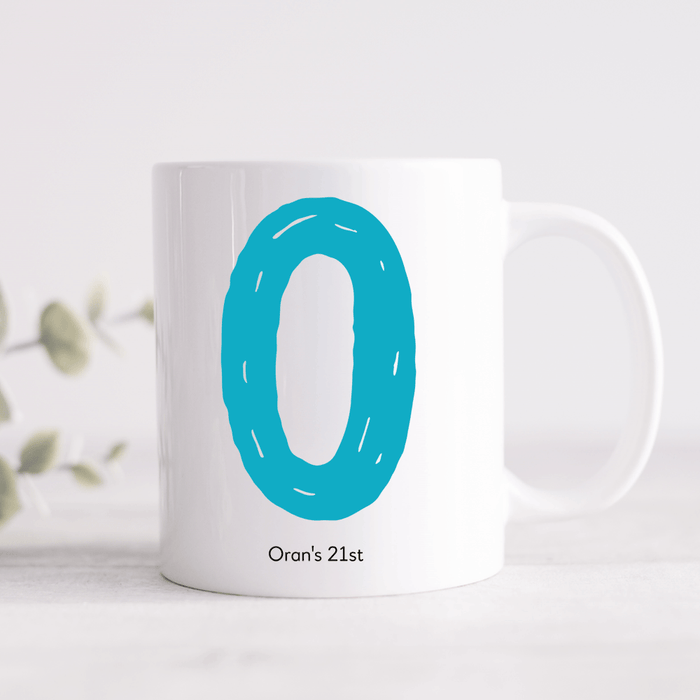 Bubbly Initial Mug (Personalised Message Optional - Various Colours)