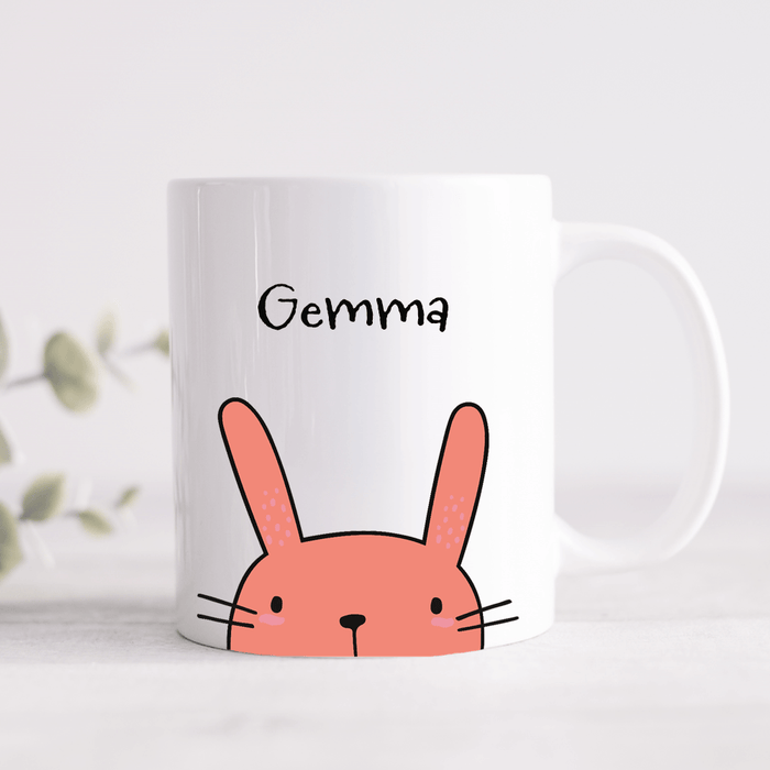 Personalised Name Bunny Adult Mug - Various Colours