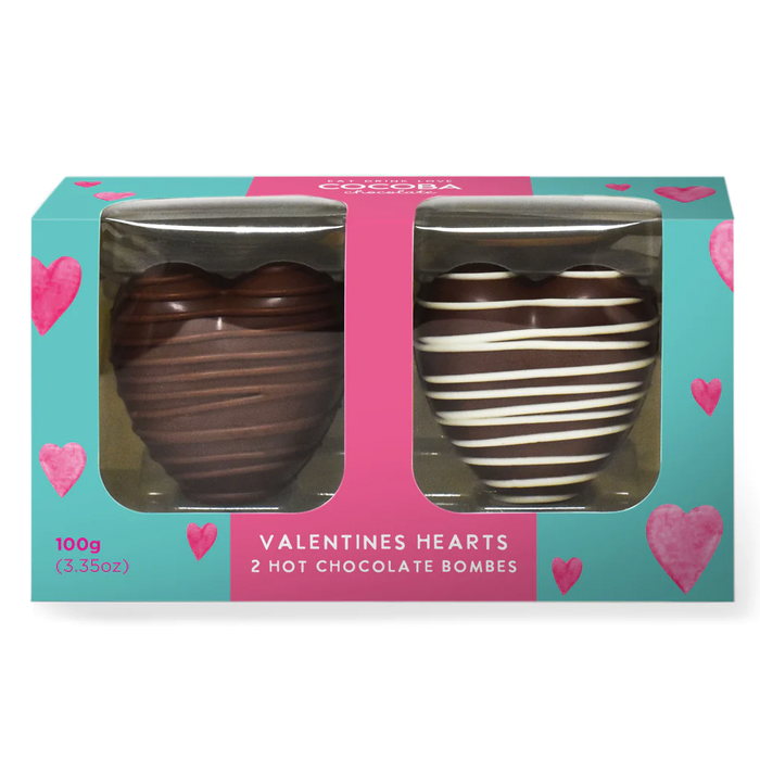 Heart Shaped hot chocolate bombes with marshmallows