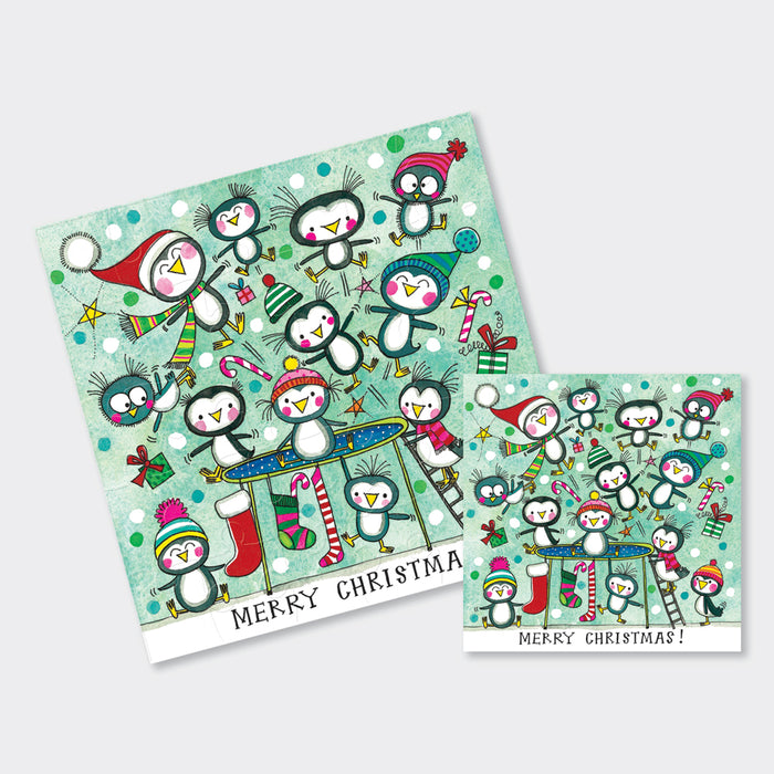 Christmas Jigsaw Card - Penguins