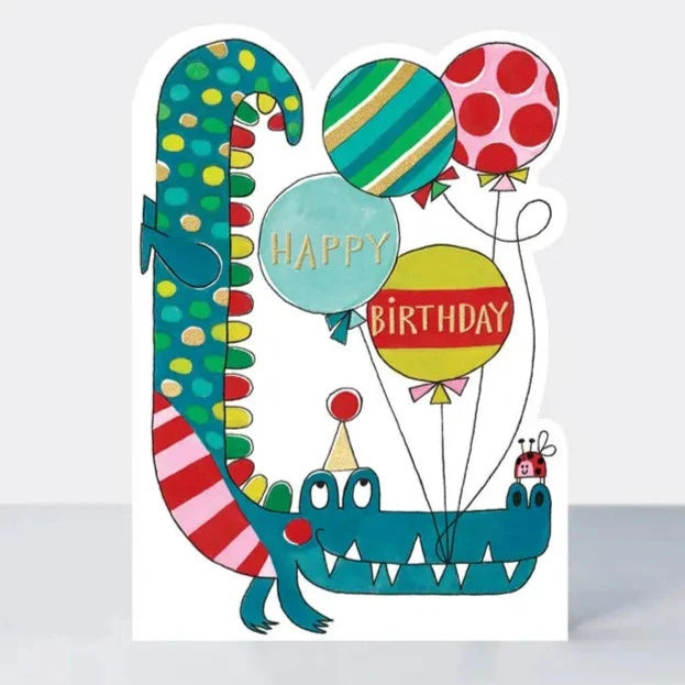 Cut Out Crocodile Birthday Card