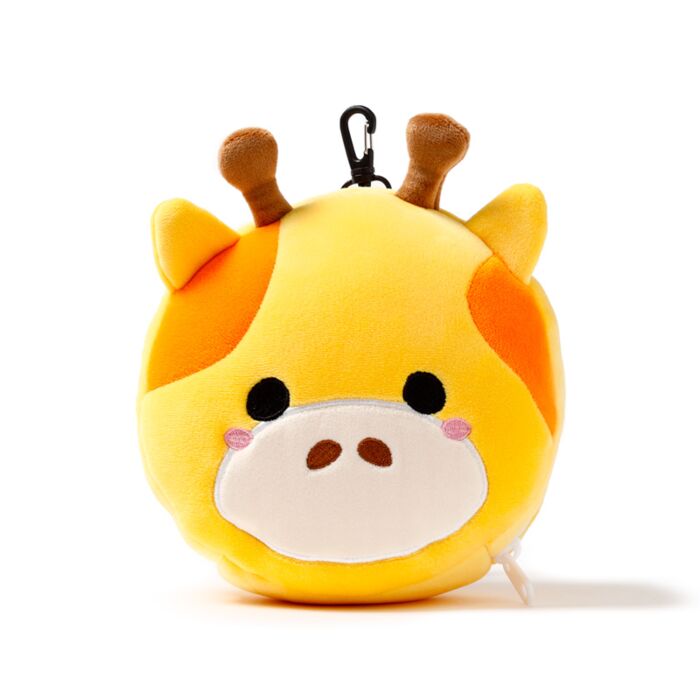 Giraffe Relaxeazzz Plush Round Travel Pillow & Eye Mask Set