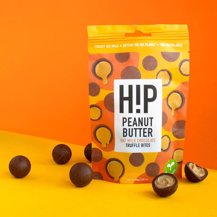 VEGAN HiP Chocolate: Peanut Butter Oat Milk Chocolate Truffle Bites