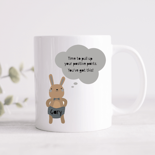 Positive Pants Personalised Name Mug (Pink Or Blue)