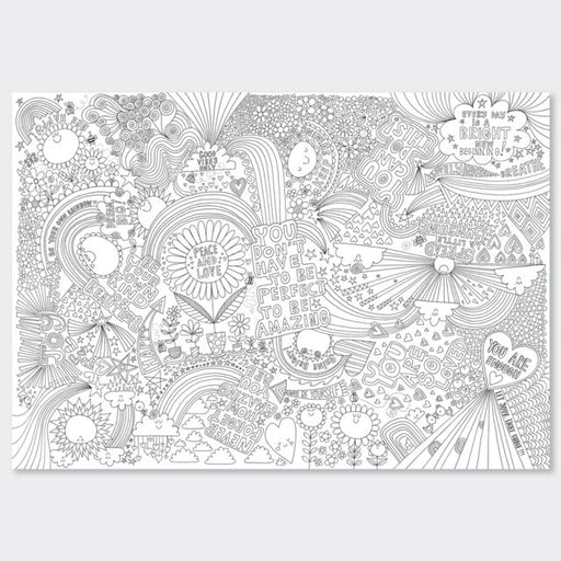 Positive Vibes Colouring Poster Rachel Ellen