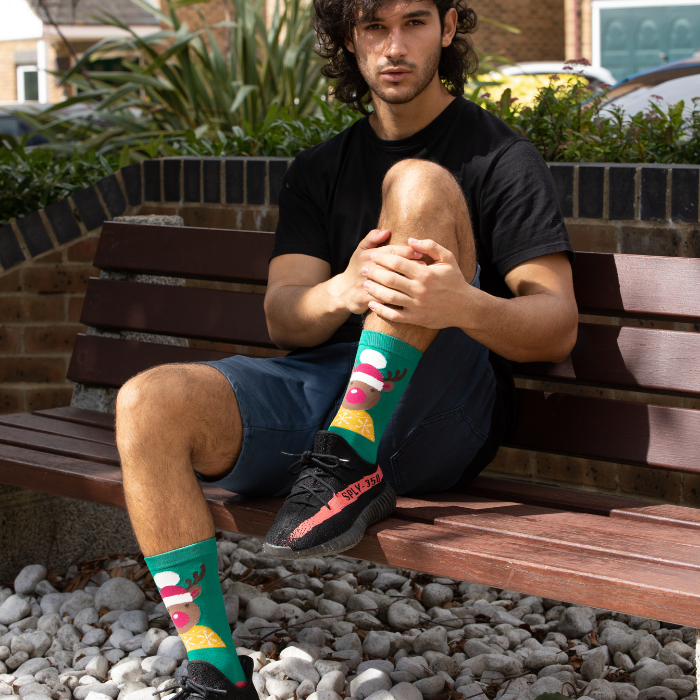 Men's Christmas Bamboo Rudolph Socks