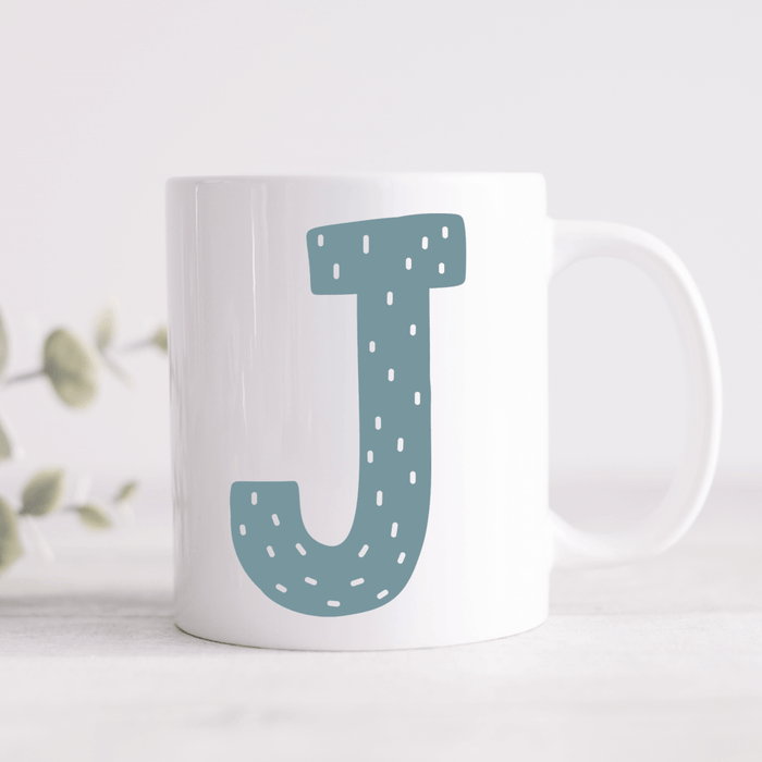 Fun Scandi Initial Mug (Personalised Message Optional - Various Colours)