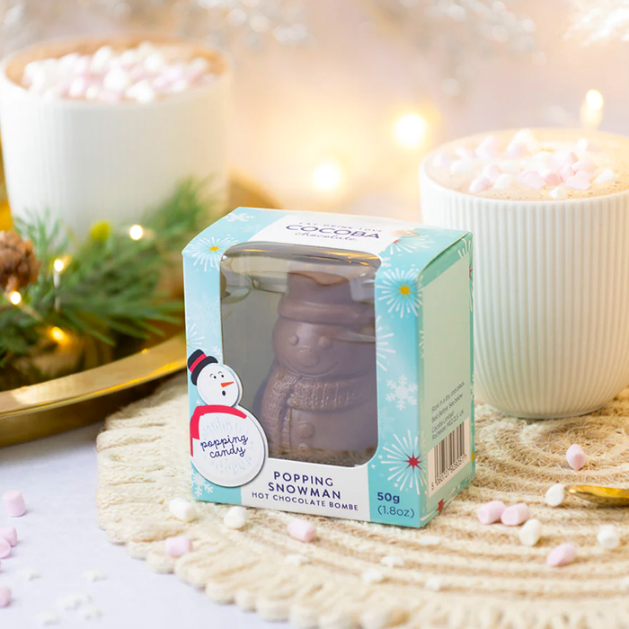 Popping Candy Hot Chocolate And Marshmallow Snowman Bombe