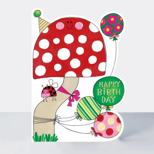 Cut Out Toadstool Birthday Card