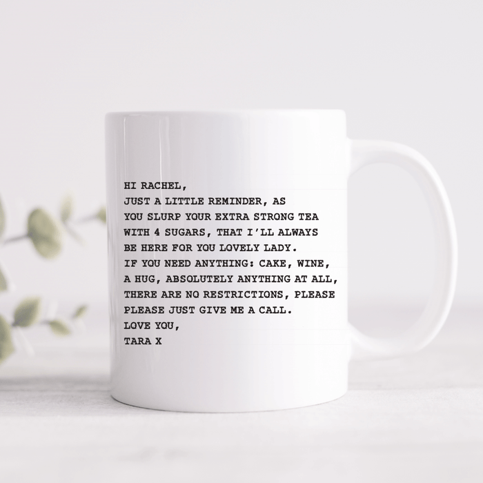 Black & White Personalised Message Mug