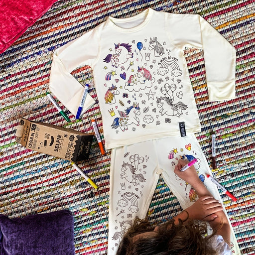 Unicorn Colour-In Jersey Pyjamas