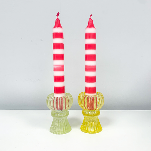Pair Of Candy Cane Christmas Candles