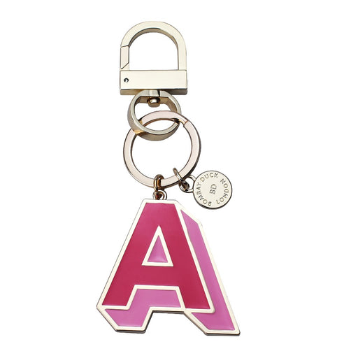 Letterpop Enamel Keyring A Pink