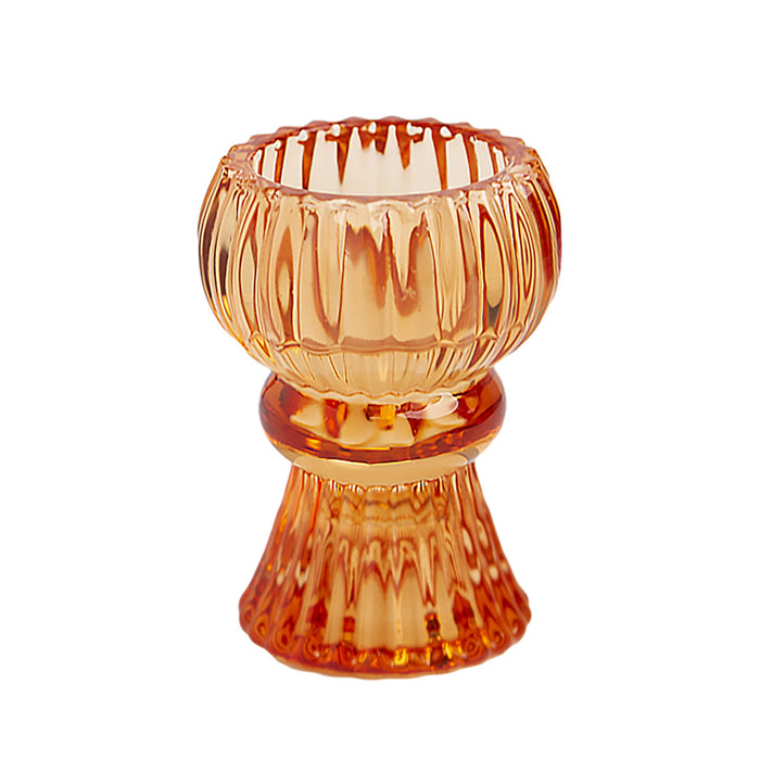 Boho Small Glass Candle Holder - Various Colours