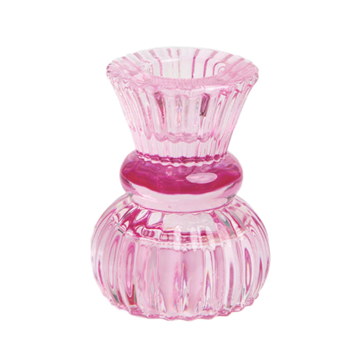 Boho Small Glass Candle Holder - Various Colours