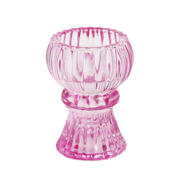 Boho Small Glass Candle Holder - Various Colours