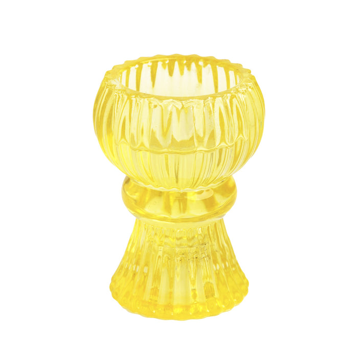 Boho Small Glass Candle Holder - Various Colours