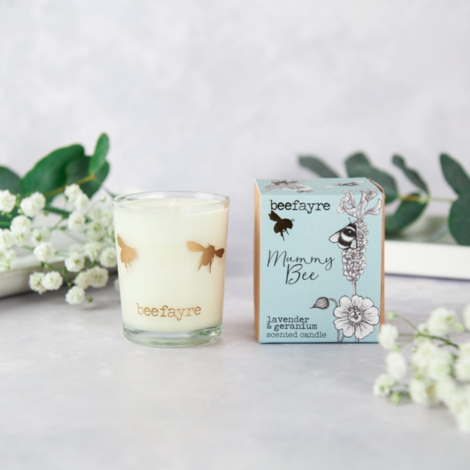 Beefayre Mummy Bee Lavender & Geranium Votive Candle
