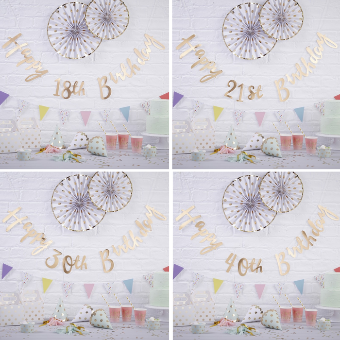 Gold Birthday Milestone Bunting