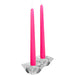 Pair Of Tapered Candles - Rose Pink, Bright Pink, Grey Or Teal