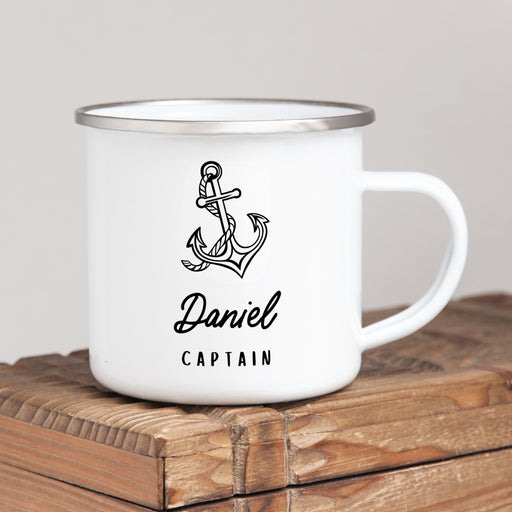 Personalised Sailing Anchor Enamel Mug