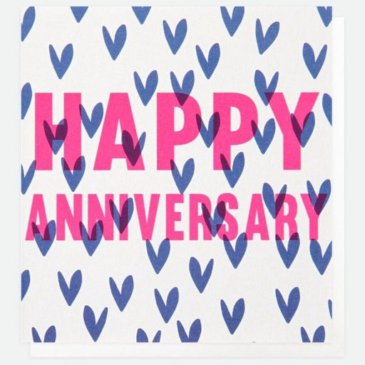 Caroline Gardner Neon Happy Anniversary Hearts Card