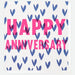 Caroline Gardner Neon Happy Anniversary Hearts Card