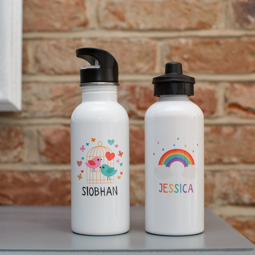 Children's Personalised Birdcage Or Rainbow Water Bottle