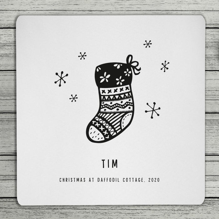 Personalised Christmas Doodle Coaster