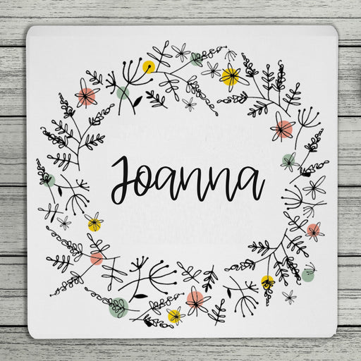 Floral Personalised Name Coaster