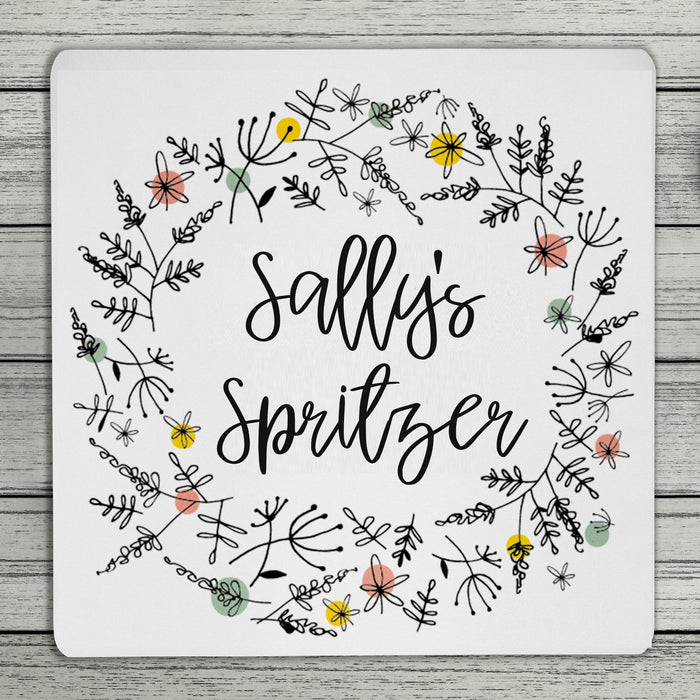 Floral Personalised Name Coaster
