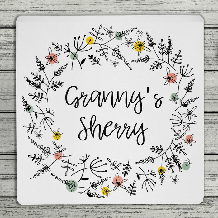 Floral Personalised Name Coaster