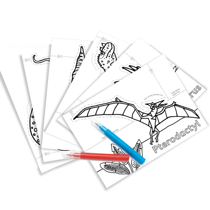 Colour-In Cards - Dinosaurs Or Fairies