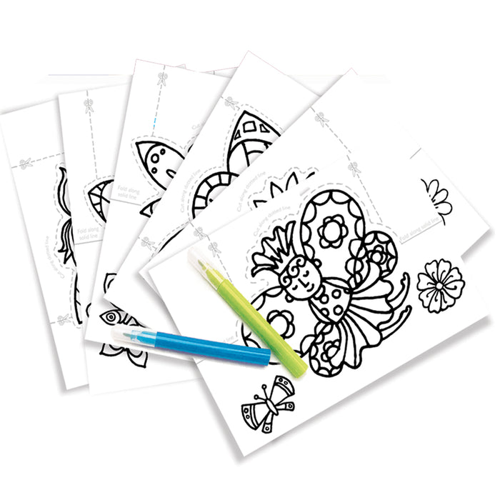 Colour-In Cards - Dinosaurs Or Fairies