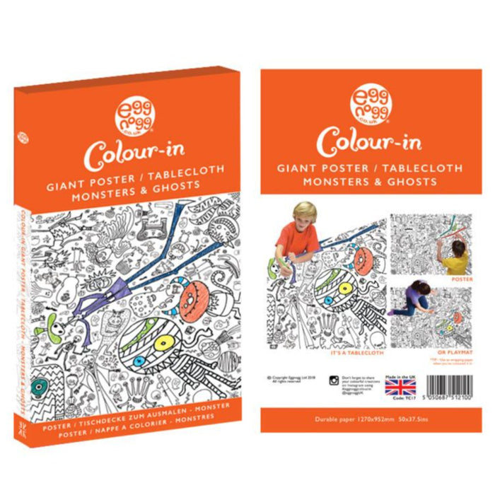 Giant Monsters & Ghosts Colouring Poster