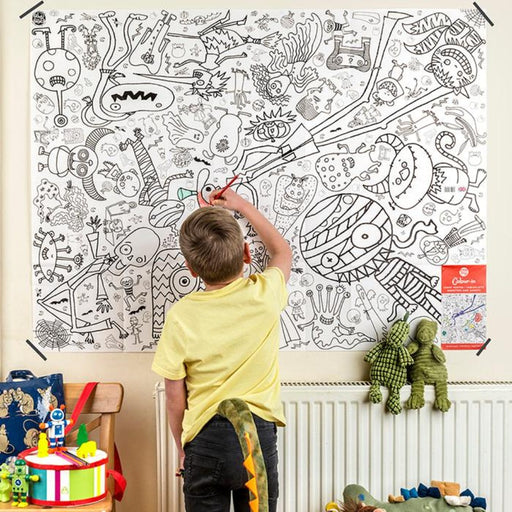 Giant Monsters & Ghosts Colouring Poster