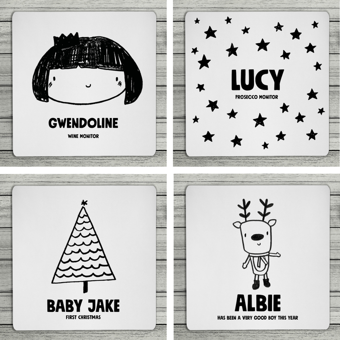 Mix And Match Personalised Christmas Coasters - Various Designs
